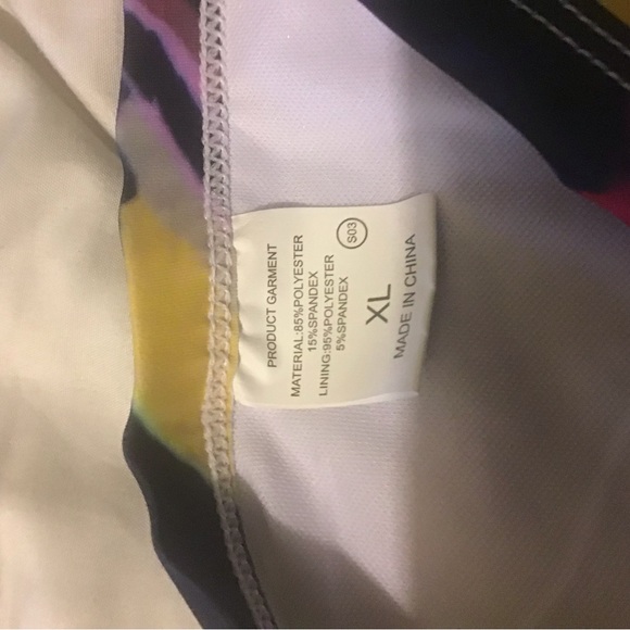 Viottiset XL multicolored 3 pieces high waist bikini maxi swimsuit cover-up NWOT - Picture 7 of 11